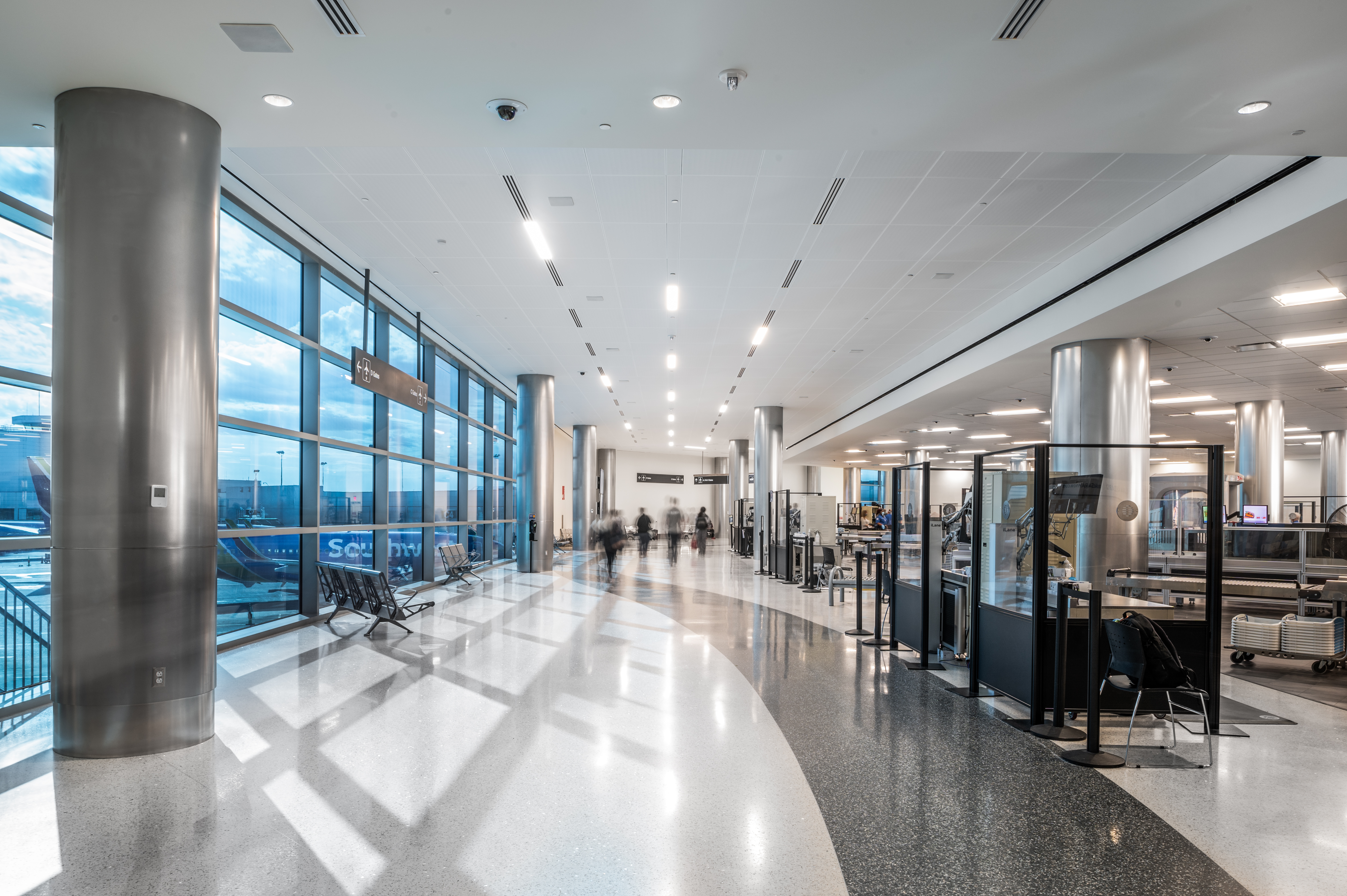 The terminal just beyond a security checkpoint at Nashville International Airport 