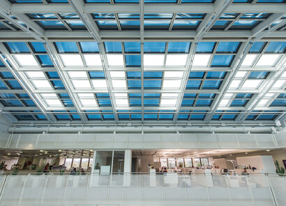 Skylight equipped with SageGlass. IATA tinted on it.