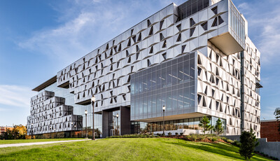 Front entrance to Malachowsky Hall For Data Science & Information Technology Building at the University of Florida